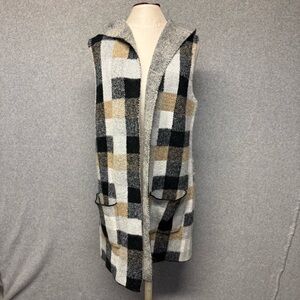 Evolution Cyrus Womens Long Sweater Vest Medium Gray Minimal Boho Quiet Luxury